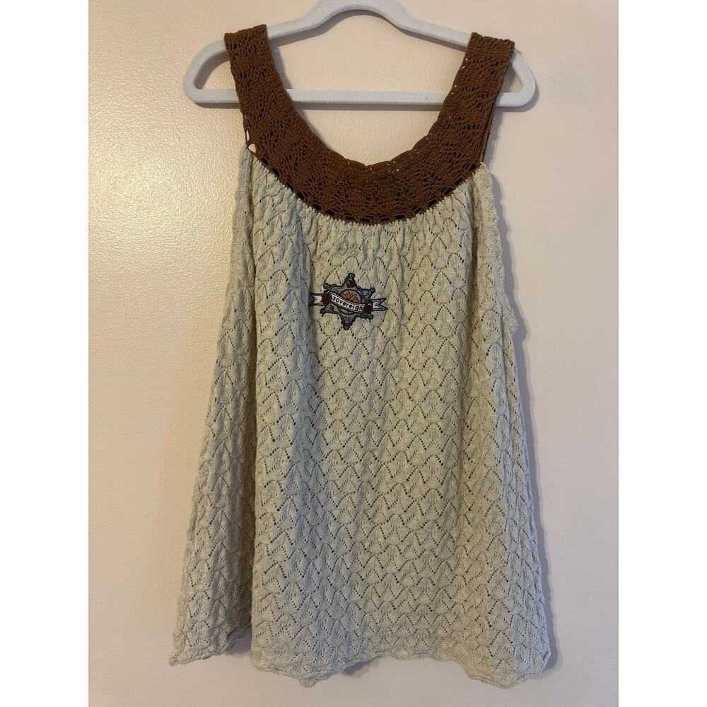Odd Molly Anthropologie Cotton Crochet Sleeveless Cream Sovereign Top Size S